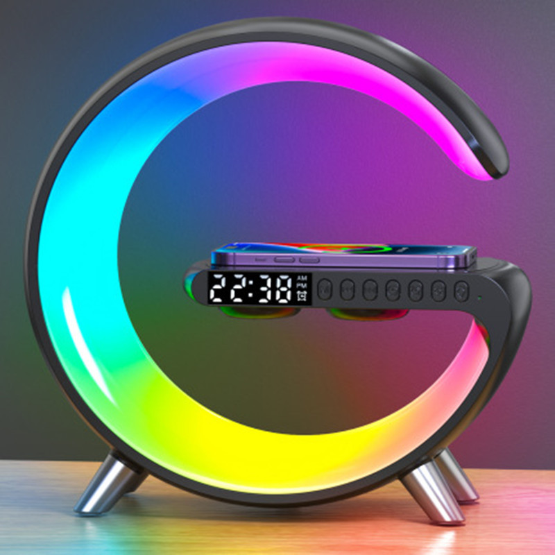 5651039d-38e6-4851-aaef-38be1445e4a4.jpg Smart RGB LED Lamp with Wireless Charger & Bluetooth Speaker - Image 1