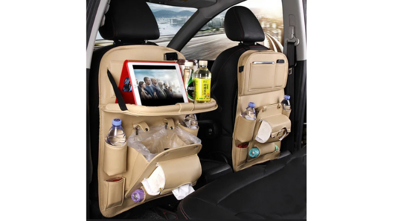 PU Leather Car Seat Organizer & Storage Bag